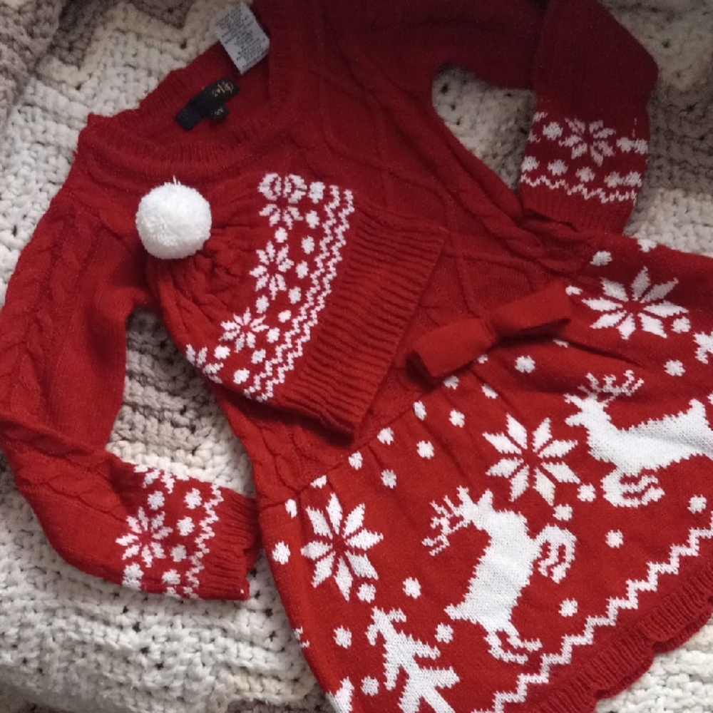 h.i.p. Red and White Kids Casual Dress